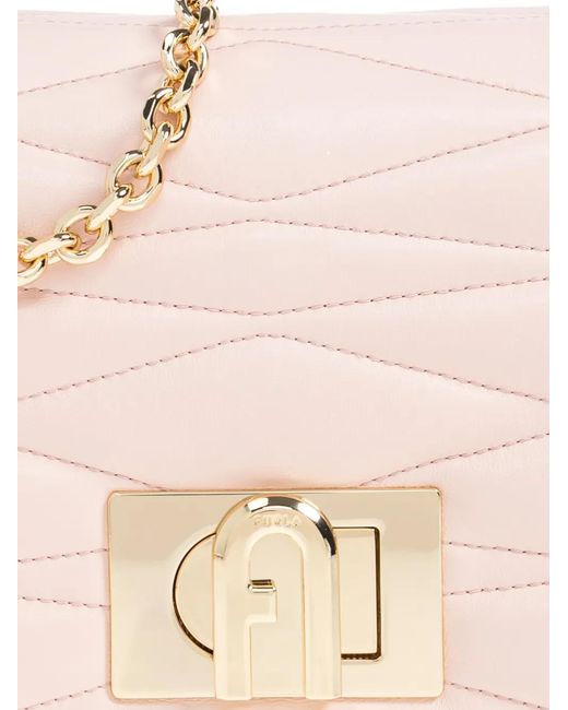 Furla Pink Small 1927 Quilted Cross Body Bag