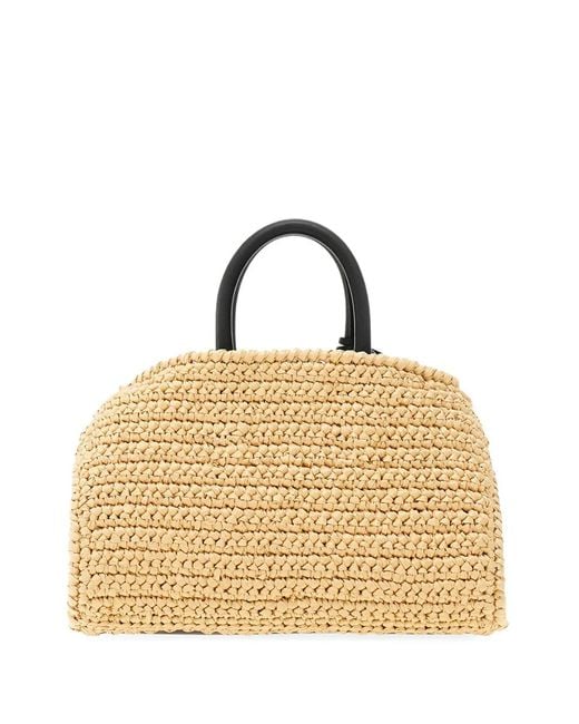 Ferragamo Metallic Mini Hug Woven Tote Bag