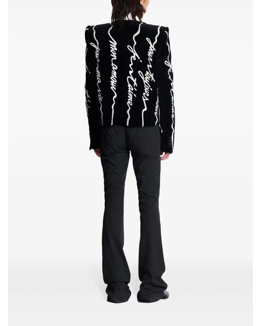 Balmain Black Spencer Embroidered Blazer for men