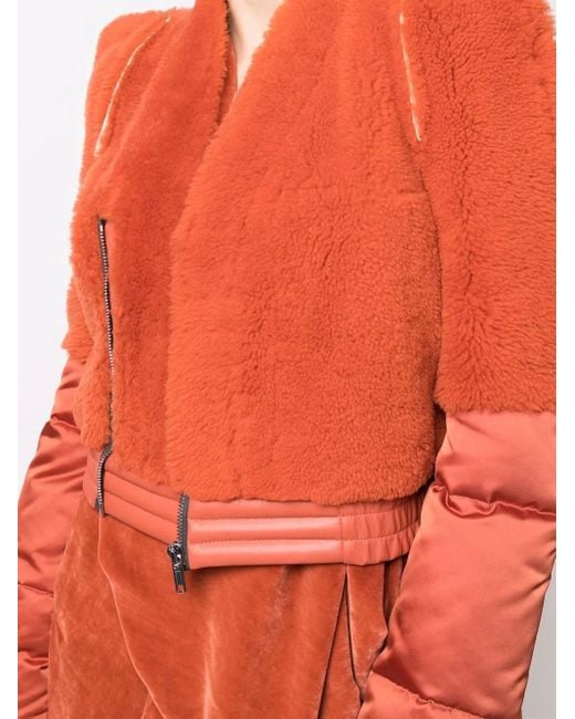 Rick Owens Orange Bionic Reversible Padded Bomber Jacket