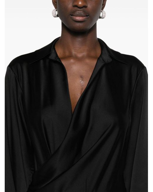 Jonathan Simkhai Wrap Shirt Maxi Dress in het Black