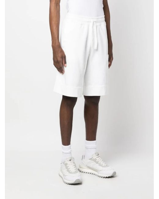 C P Company White Side Patch-Pocket Drawstring Shorts for men