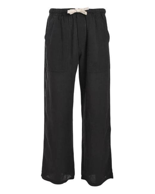 Palm Angels Black Drawstring-Waistband Trousers for men