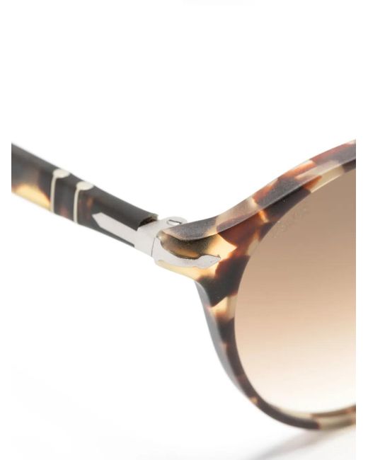 Persol Natural Tortoiseshell-Effect Round-Frame Sunglasses