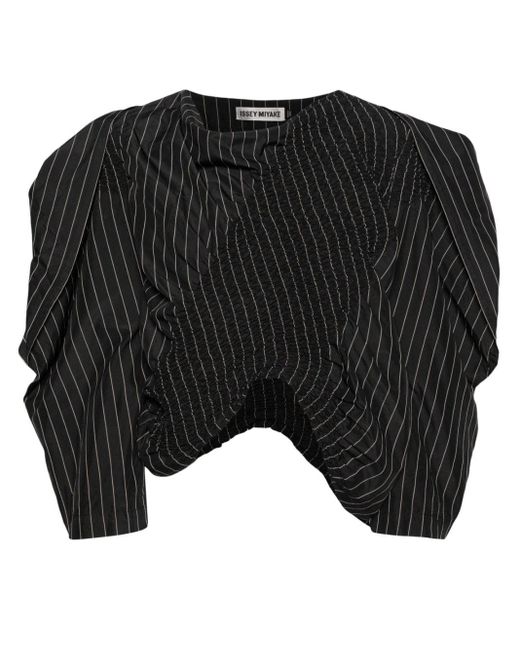 Issey Miyake Black Contraction Pinstripe-print Blouse