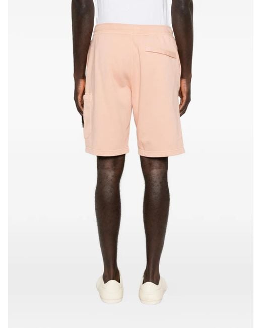 Stone Island Pink Drawstring Cargo Shorts for men