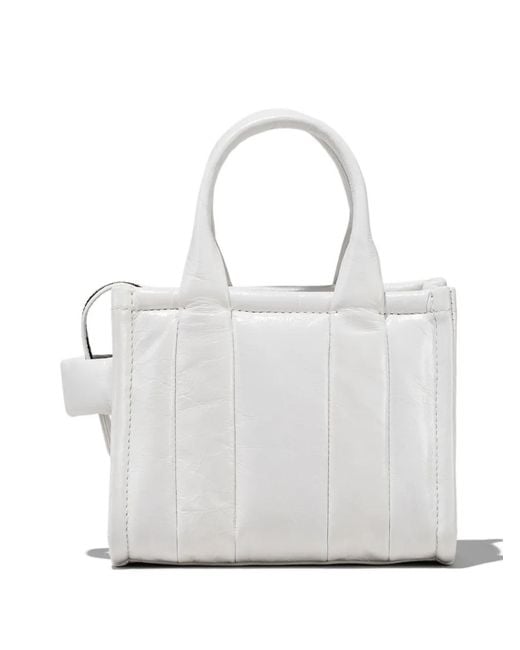 Marc Jacobs White The Shiny Crinkle Crossbody Tote Bag