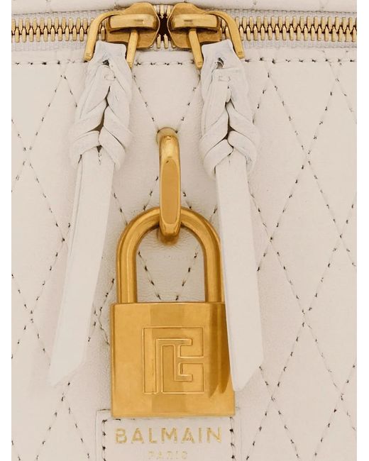 Balmain White Sac Cabas Pulse À Design Matelassé