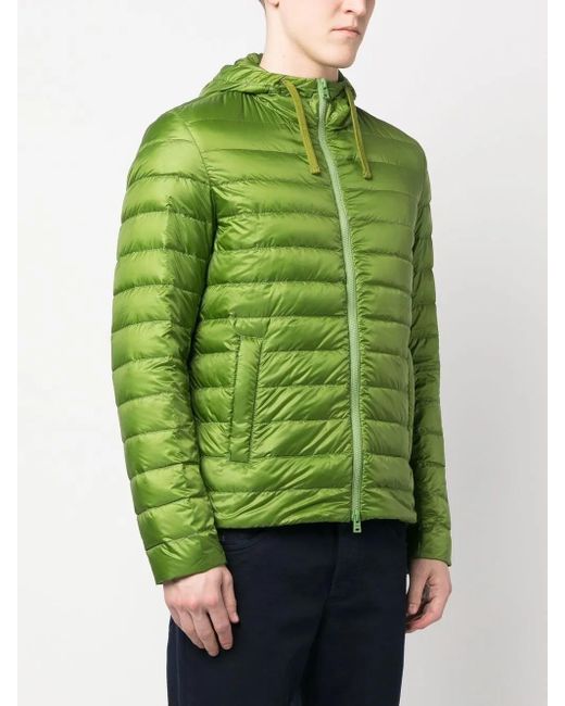 Herno Green Globe Hooded Padded Jacket for men