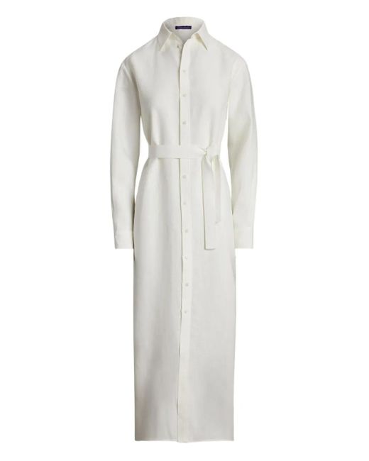 Ralph Lauren White Belted Shirt Dress