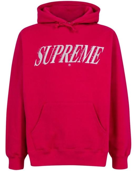 Supreme Red Crossover Logo-Print Hoodie