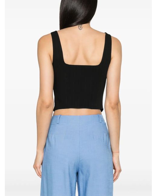 Samsøe & Samsøe Black Salot Pinstriped Crop Top