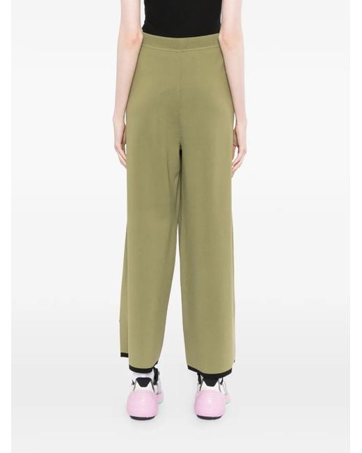 Karl Lagerfeld Green Contrast-knit trousers
