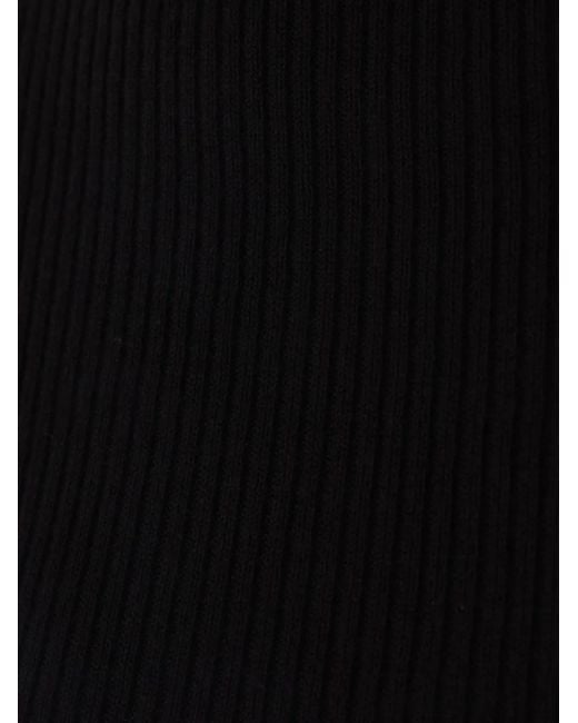 Rick Owens Black Ribbed Open-Back Top