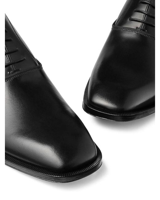 Jimmy Choo Black Foxley Leather Oxford Shoes for men