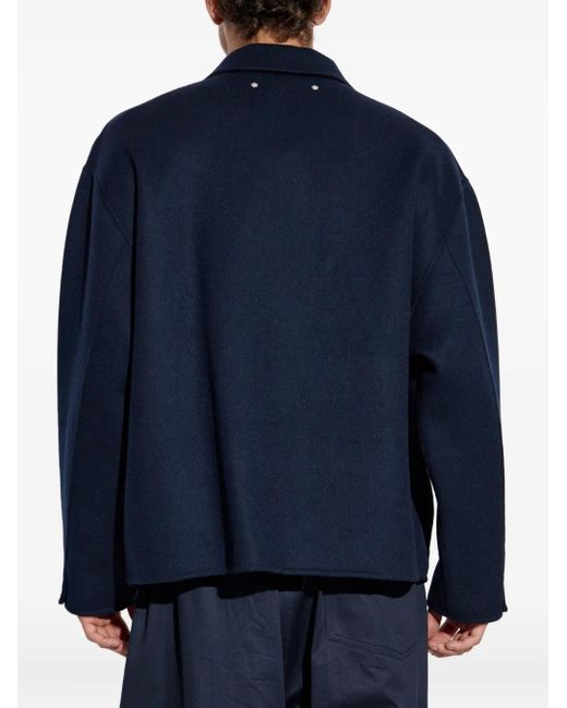 KENZO Blue Three-Button Patch-Pocket Cardigan for men
