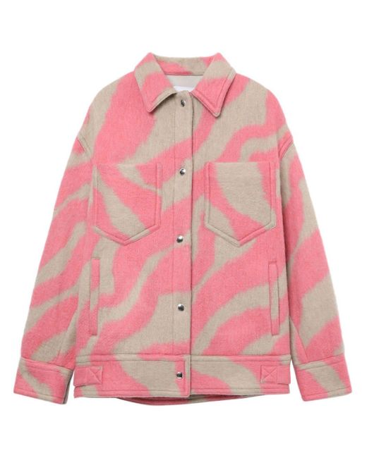 IRO Pink Edwina Zebra-pattern Jacket