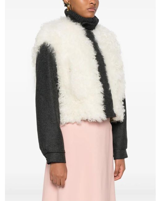 Plan C White Shearling Jacket