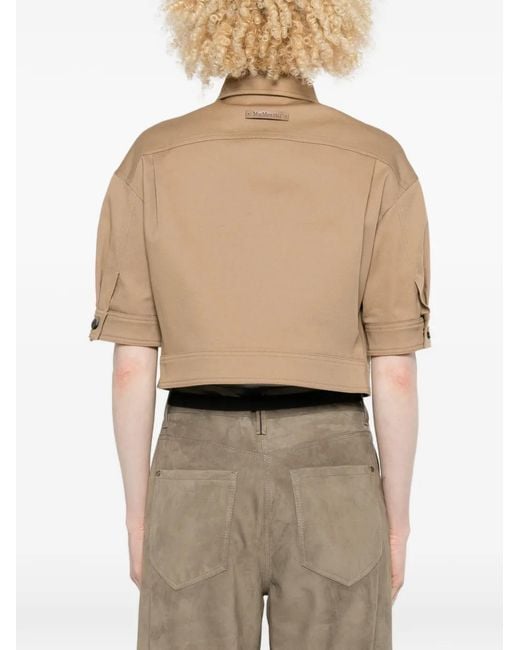 Max Mara Natural Stretch Cotton Cropped Jacket