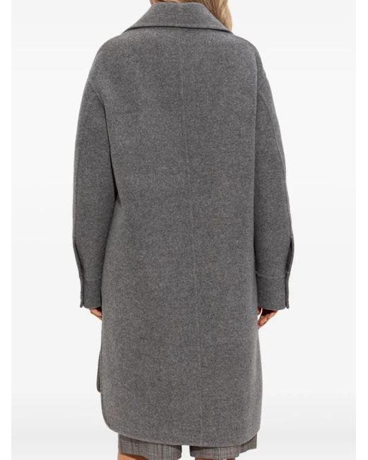 Jil Sander Gray Mantel mit Knopfverschluss