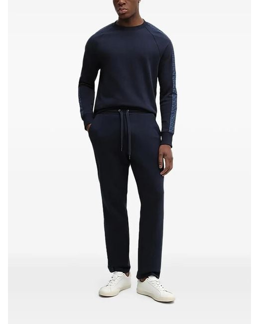 Michael Kors Blue Patterned Panelled Sweatshirt for men