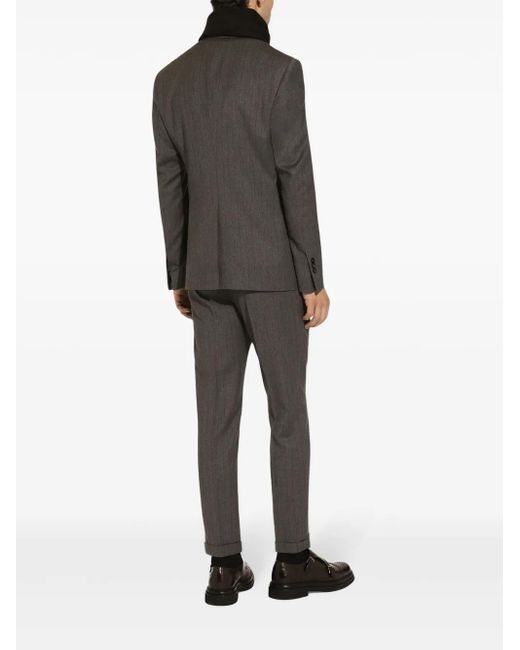 Dolce & Gabbana Gray Pinstripe Stretch-Wool Trousers for men