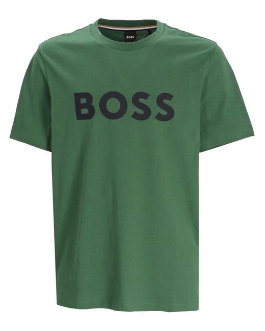 T-shirt Tiburt con stampa di Boss in Green da Uomo