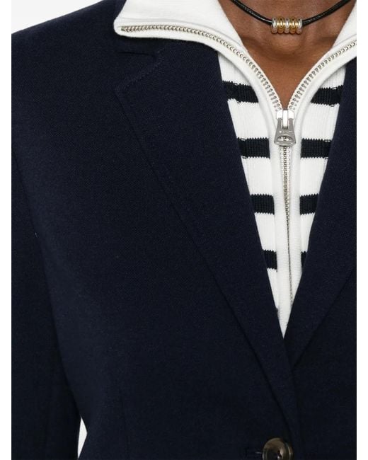 Gant Blue Single-Breasted Notch-Lapel Blazer
