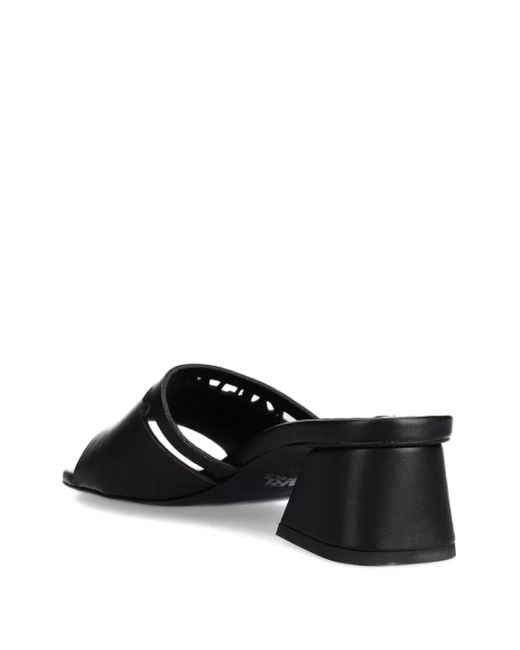 Karl Lagerfeld Black Block-Heeled Open-Toe Sandals