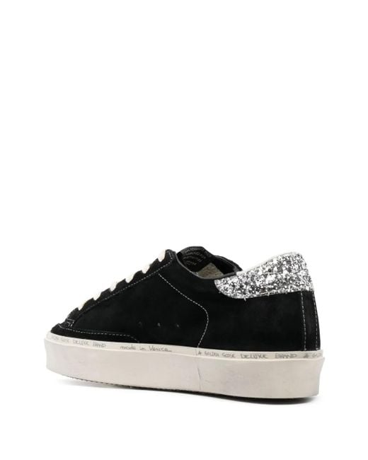 Golden Goose Deluxe Brand Black Hi Star Glitter Suede Sneakers