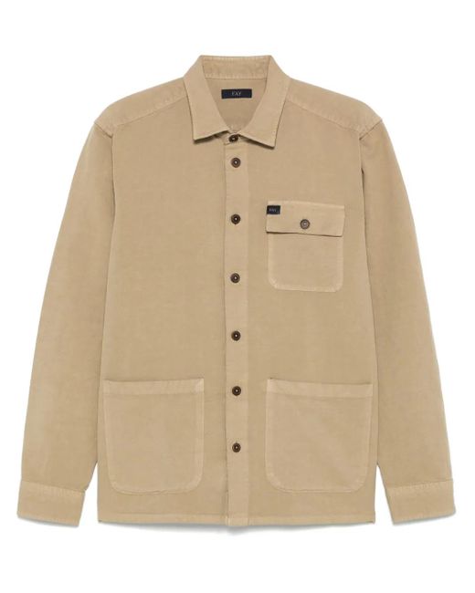 Fay Natural Button-Up Overshirt for men