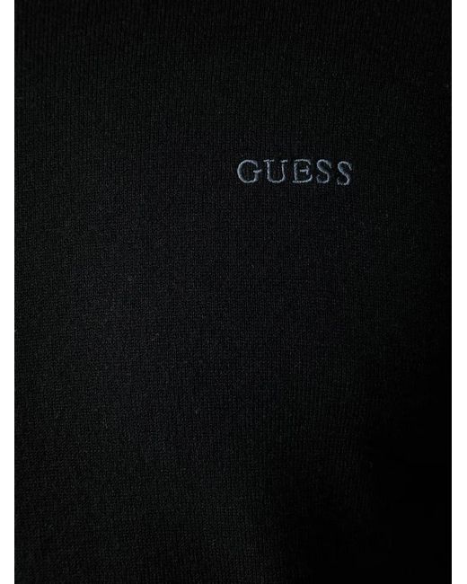 Guess Black Logo-Embroidered Sweater for men