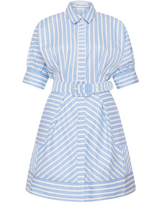 Rebecca Vallance Blue Ava Stripe-print Shirtdress