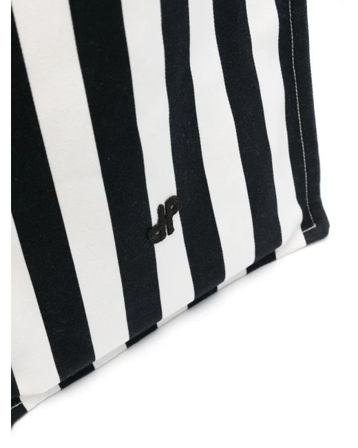 Patou Black Vertical Jp Canvas Tote Bag