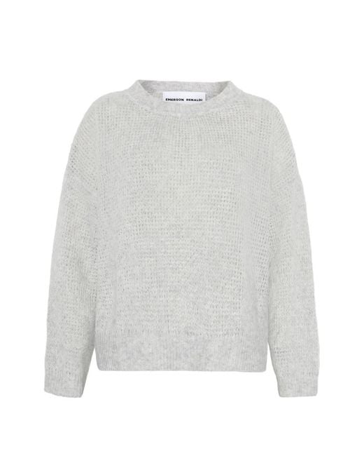 EMERSON RENALDI White Crew-Neck Sweater