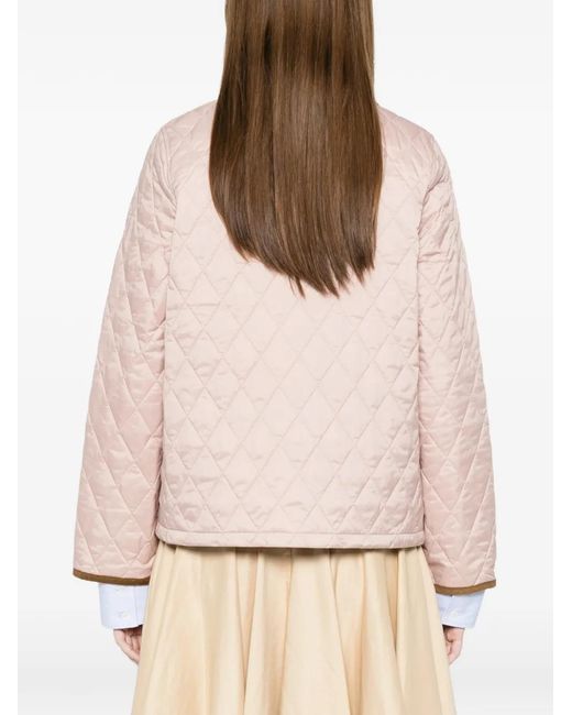 Barbour Pink Liddesdale Quilted Pocket Jacket