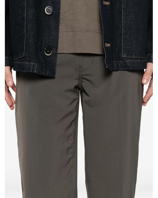 Emporio Armani Gray Logo-Patch Trousers for men