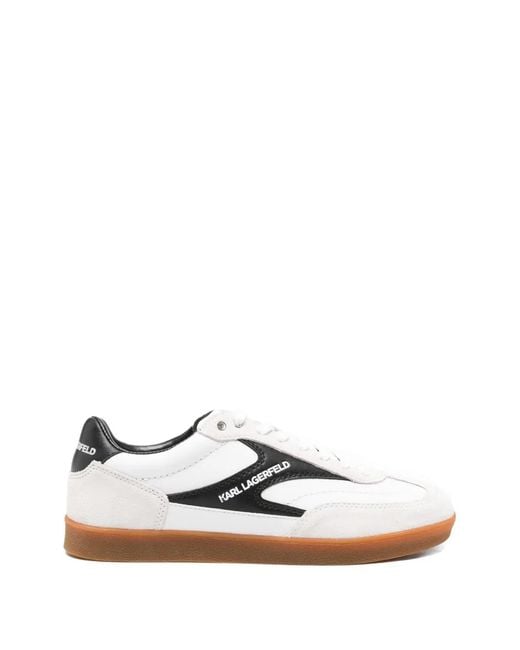 Karl Lagerfeld White Kandidate Lace-Up Sneakers for men
