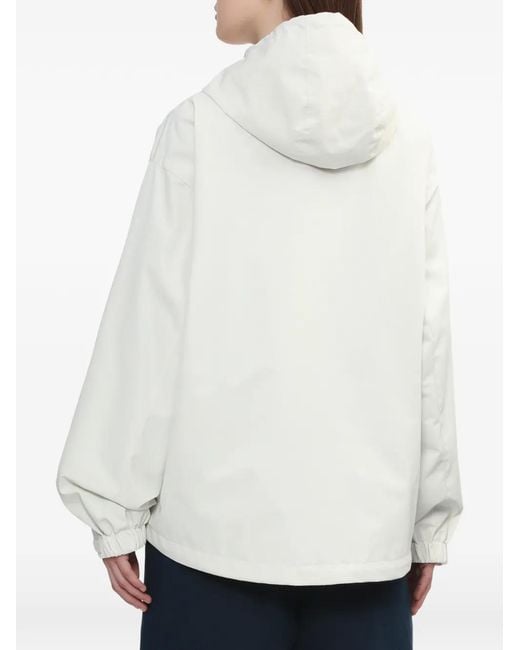 A Bathing Ape White Hooded Logo Jacket