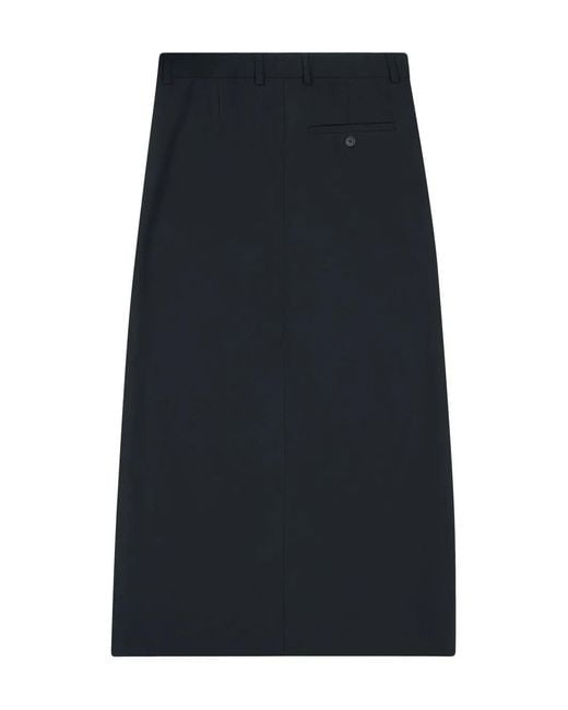 Balenciaga Black Slit Tailored Skirt