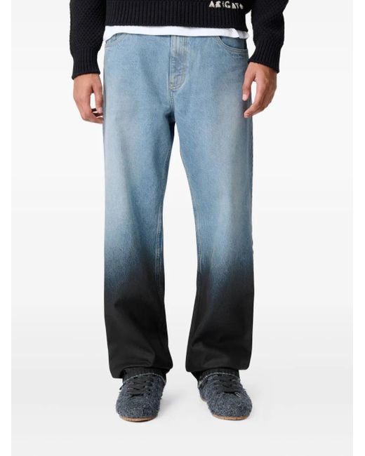 Axel Arigato Blue Zine Coated Dip-Dye Jeans for men