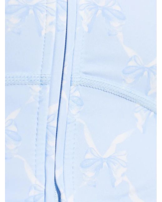 LoveShackFancy Blue Laudie Ruffle Long-Sleeve Top