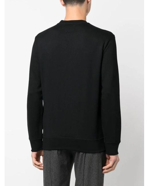 Emporio Armani Black Logo Cotton Sweatshirt for men