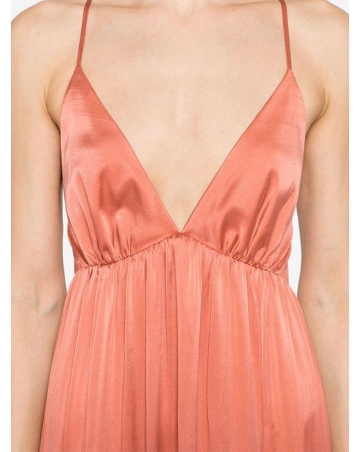 Zimmermann Pink Silk-satin Maxi Dress