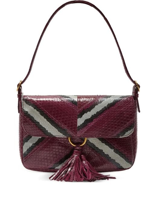Maliparmi Purple Schultertasche mit geometrischem Muster
