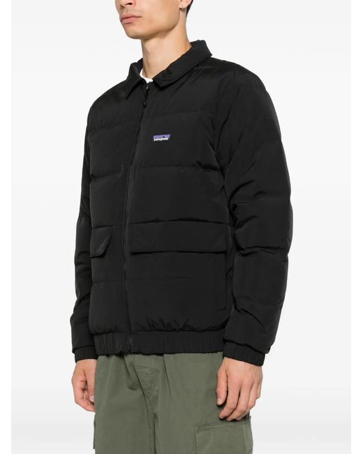 Patagonia Black Quilted Logo-Patch Jacket for men
