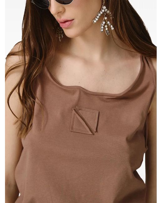 Pink White Patch-Detail Top