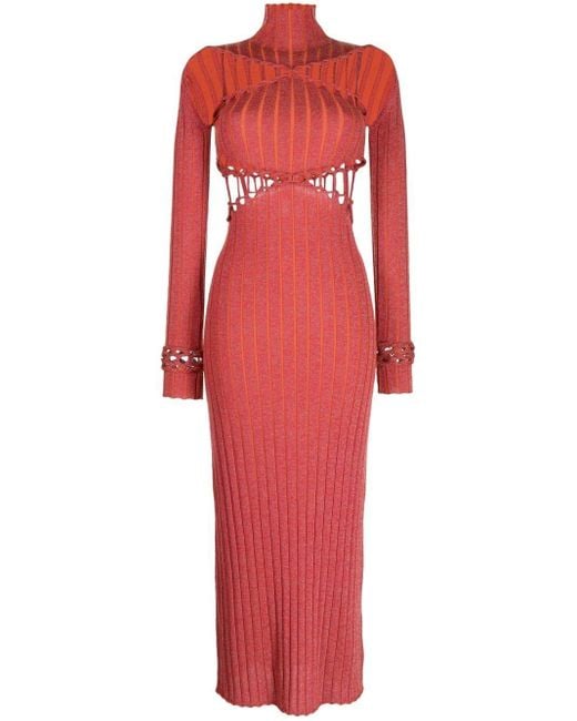 Dion Lee X Braid Reflective Dress In Red Lyst 