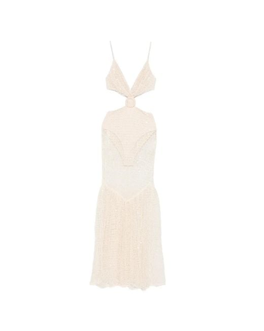 PATBO Women's White Cutout Embellished Maxi Dress - www.benaras.co PATBO Women's White Cutout Embellished Maxi Dress - www.benaras.co