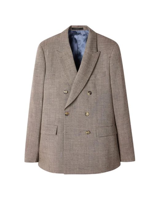 Paul Smith Gray Double-Breasted Blazer for men